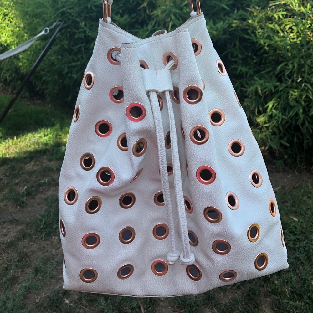 Fashion stylist white purse